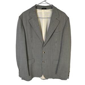 Saks Fifth Avenue Hugo Boss Bodega Gingham Checkered Black White Wool Blazer 42R